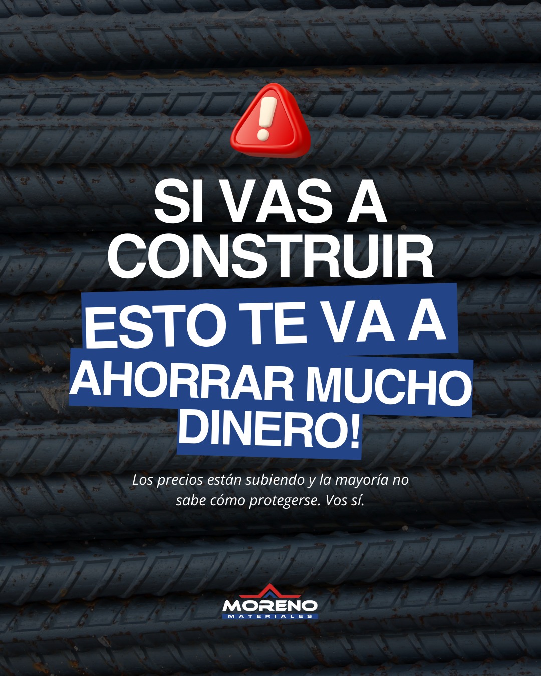 Si vas a construir, ahorrá con Materiales Moreno, primera placa