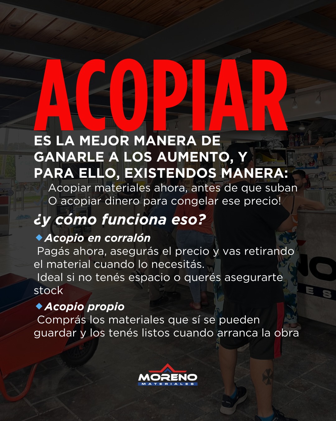 Si vas a construir, ahorrá con Materiales Moreno, tercera placa